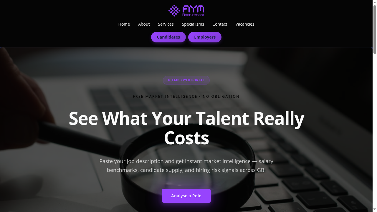 Employer well landing page with hero and teaser cards